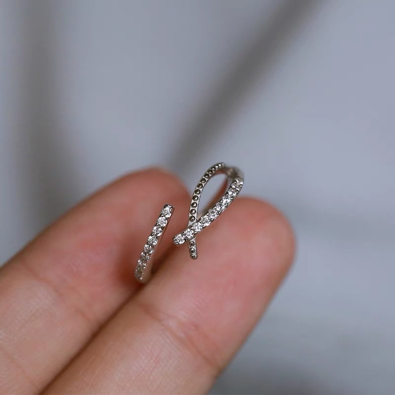 Silver Layer Ring Silver Cz RingStacking Silver Ring Sterling Silver Ring